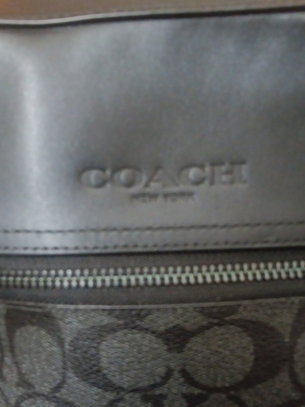 Coach Men's Black Signature Canvas and Leather Crossbody